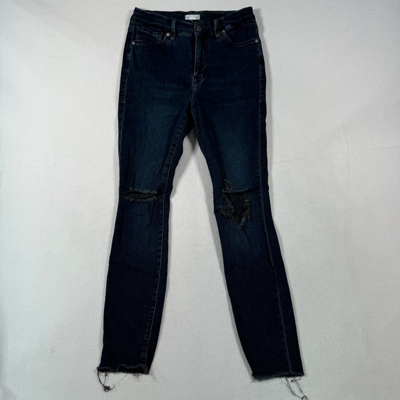 Good American Jeans Womens 8/29 Blue Skinny Mid Rise Stretch Dark Wash - Picture 1 of 11
